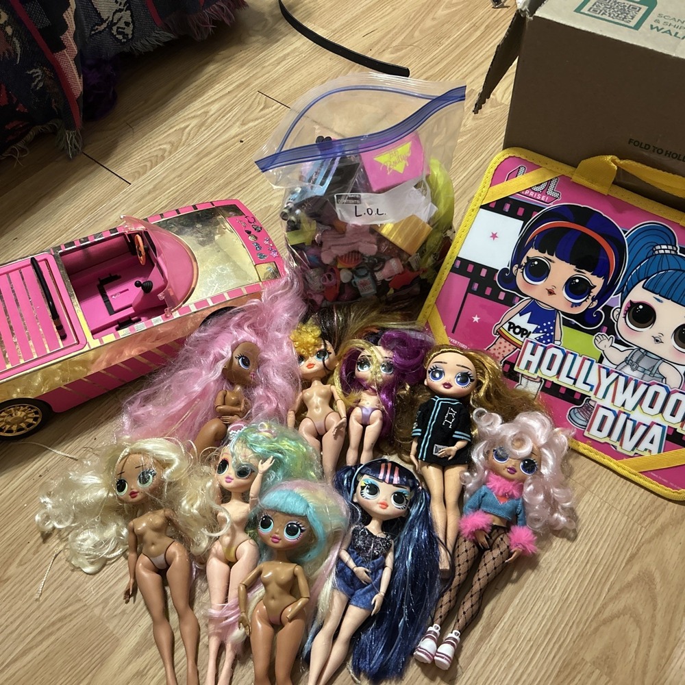 LOL Surprise Doll Lot w/ Accessories, Car & Lap Board – 10 Dolls